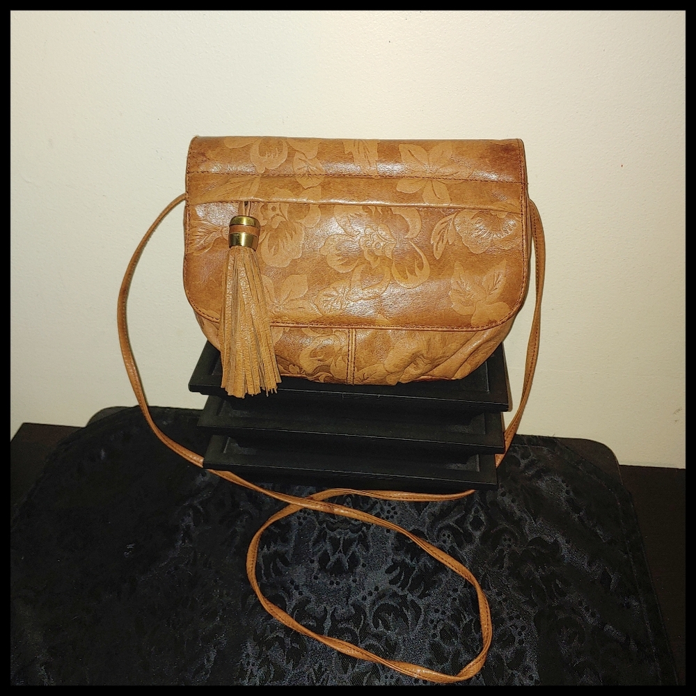 Leather Floral Embossed Purse - Picture 1 of 6